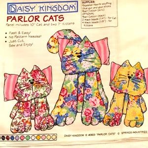 VTG Daisy Kingdom Parlor Cats  Hand Crafted Make your own cat and  kittens   $12